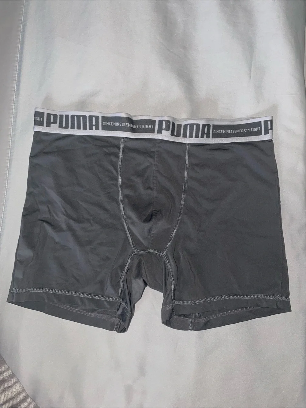 Puma Gray Men's Boxer Briefs with Logo Waistband